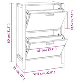 NNEVL Shoe Cabinet 57.5x33x80 cm Engineered Wood