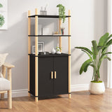 NNEVL Highboard Black 60x40x141 cm Engineered Wood