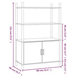 NNEVL Highboard White 80x40x121 cm Engineered Wood