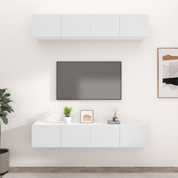 NNEVL TV Cabinets 4 pcs White 80x30x30 cm Engineered Wood