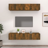 NNEVL TV Cabinets 4 pcs Smoked Oak 80x30x30 cm Engineered Wood