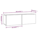 NNEVL Wall TV Cabinets 4 pcs White 100x30x30 cm
