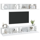 NNEVL Wall TV Cabinets 4 pcs High Gloss White 100x30x30 cm