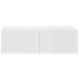 NNEVL Wall TV Cabinets 4 pcs High Gloss White 100x30x30 cm