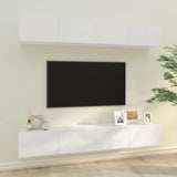 NNEVL Wall TV Cabinets 4 pcs High Gloss White 100x30x30 cm