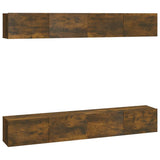 NNEVL Wall TV Cabinets 4 pcs Smoked Oak 100x30x30 cm