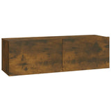 NNEVL Wall TV Cabinets 4 pcs Smoked Oak 100x30x30 cm