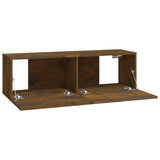 NNEVL Wall TV Cabinets 4 pcs Smoked Oak 100x30x30 cm