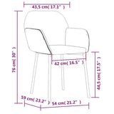 NNEVL Dining Chairs 2 pcs Dark Grey Velvet