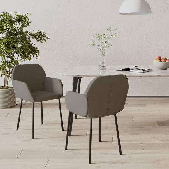 NNEVL Dining Chairs 2 pcs Dark Grey Velvet