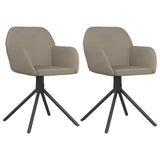 NNEVL Swivel Dining Chairs 2 pcs Light Grey Velvet