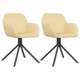 NNEVL Swivel Dining Chairs 2 pcs Cream Velvet