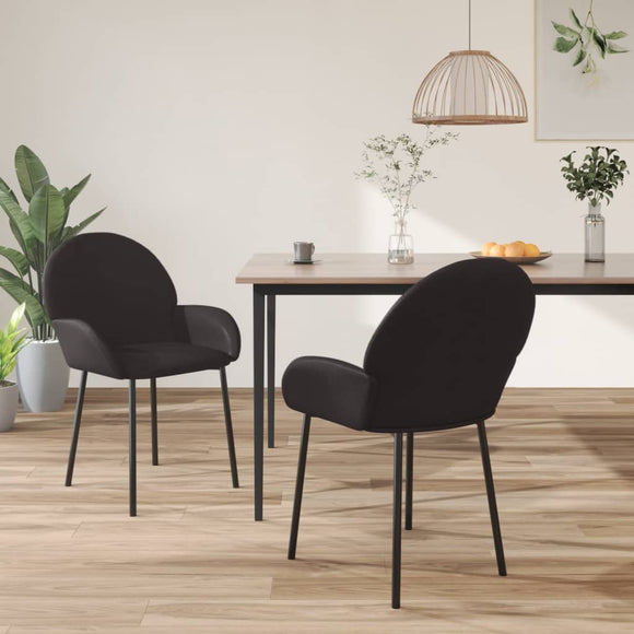 NNEVL Dining Chairs 2 pcs Black Faux Leather