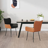 NNEVL Dining Chairs 2 pcs Black Fabric and Faux Leather