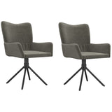 NNEVL Swivel Dining Chairs 2 pcs Dark Grey Velvet