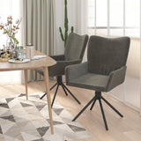 NNEVL Swivel Dining Chairs 2 pcs Dark Grey Velvet