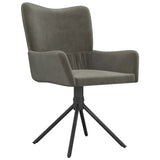 NNEVL Swivel Dining Chairs 2 pcs Dark Grey Velvet