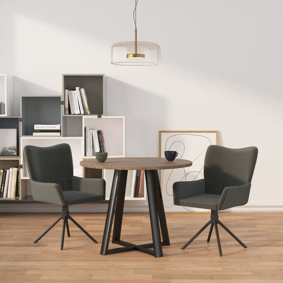 NNEVL Swivel Dining Chairs 2 pcs Dark Grey Velvet