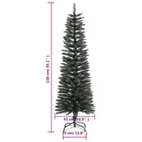 NNEVL Artificial Slim Christmas Tree with Stand Green 150 cm PVC