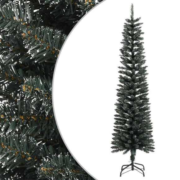NNEVL Artificial Slim Christmas Tree with Stand Green 180 cm PVC