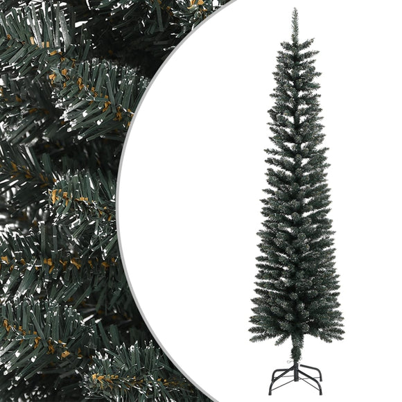 NNEVL Artificial Slim Christmas Tree with Stand Green 210 cm PVC