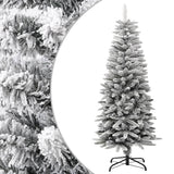 NNEVL Artificial Slim Christmas Tree with Flocked Snow 120 cm PVC&PE