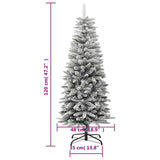 NNEVL Artificial Slim Christmas Tree with Flocked Snow 120 cm PVC&PE