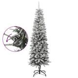 NNEVL Artificial Slim Christmas Tree with Flocked Snow 180 cm PVC&PE