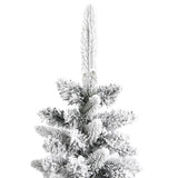 NNEVL Artificial Slim Christmas Tree with Flocked Snow 180 cm PVC&PE