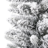 NNEVL Artificial Slim Christmas Tree with Flocked Snow 180 cm PVC&PE
