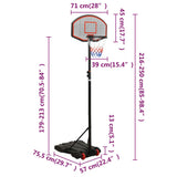 NNEVL Basketball Stand Black 216-250 cm Polyethene