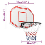 NNEVL Basketball Backboard White 90x60x2 cm Polyethene