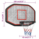 NNEVL Basketball Backboard Black 109x71x3 cm Polyethene