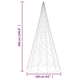 NNEVL Christmas Tree on Flagpole Warm White 1400 LEDs 500 cm