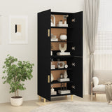 NNEVL Highboard Black 70x34x180 cm Engineered Wood