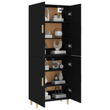 NNEVL Highboard Black 70x34x180 cm Engineered Wood