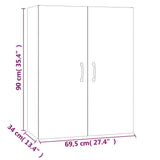 NNEVL Highboard White 70x34x180 cm Engineered Wood