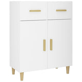 NNEVL Highboard White 69.5x34x179 cm Engineered Wood