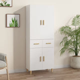 NNEVL Highboard White 69.5x34x179 cm Engineered Wood