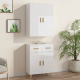 NNEVL Highboard High Gloss White 69.5x34x179 cm Engineered Wood