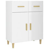 NNEVL Highboard High Gloss White 69.5x34x179 cm Engineered Wood