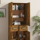 NNEVL Highboard Smoked Oak 69.5x34x179 cm Engineered Wood
