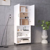 NNEVL Highboard White 69.5x32.5x180 cm Engineered Wood