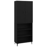 NNEVL Highboard Black 69.5x32.5x180 cm Engineered Wood