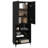 NNEVL Highboard Black 69.5x32.5x180 cm Engineered Wood