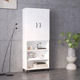 NNEVL Highboard High Gloss White 69.5x32.5x180 cm Engineered Wood