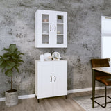 NNEVL Highboard White 69.5x34x180 cm Engineered Wood