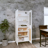 NNEVL Highboard White 69.5x34x180 cm Engineered Wood