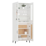 NNEVL Highboard White 69.5x34x180 cm Engineered Wood