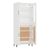 NNEVL Highboard White 69.5x34x180 cm Engineered Wood